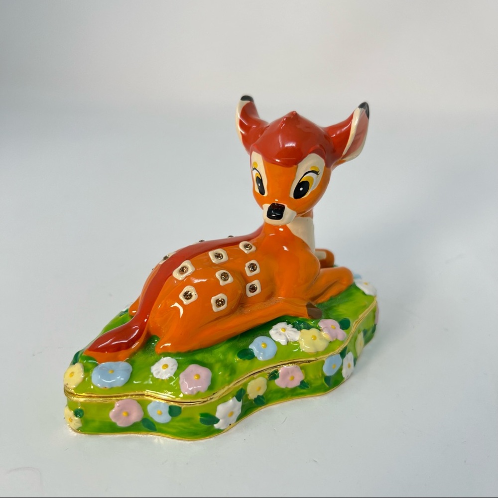 Disney Parks ARRIBAS Bambi Bejeweled Collection Hinged Trinket Box RARE